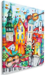 Obraz na płótnie, Kolorowe muzyczne miasteczko 60x90