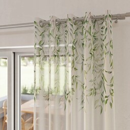 Firana etamina listki 295 cm zielona kupon 3mb