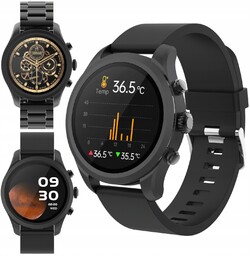Smartwatch zegarek męski Amoled na bransolecie czarny smartband