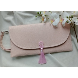 Pakamera Pudrowa kopertówka na wesele, torebka do ręki