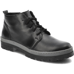 Wasak Czarne Botki Stylowe Obuwie Damskie Ze Skóry