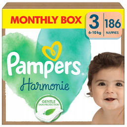 Pampers Harmonie Baby Pieluszki, rozmiar 3 (6kg-10kg), 186