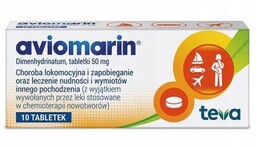 Aviomarin lek stosowany w chorobie lokomocyjnej, 10 tabletek