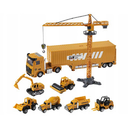 XXL Zestaw Ciężarówka Naczepa Dźwig Walec Widlak Koparka