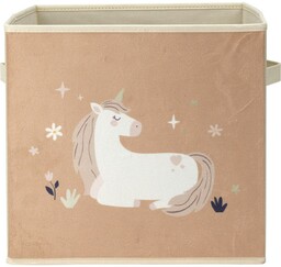 Dziecięce pudełko tekstylne Unicorn dream beżowy,32 x 32