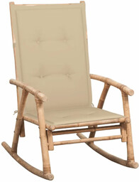 Elior Bujany fotel bambusowy z beżową poduszką -