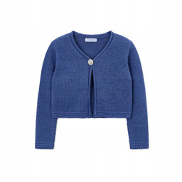 Sweter Mayoral 3384.10 bolerko trykotowe z guzikiem niebieski