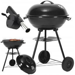 Grill Węglowy Turystyczny Piknikowy Z Pokrywą Zestaw Pojemny