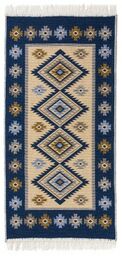 Dywan kilim Romby niebieski dwustronny