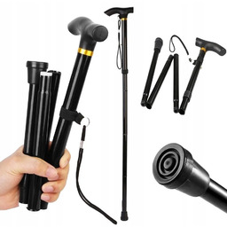 SKŁADANA LASKA INWALIDZKA ALUMINIOWA 95 CM LEKKA