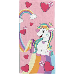 hermet Jednorożec, ręcznik plażowy dla dziewczynki, 70 x