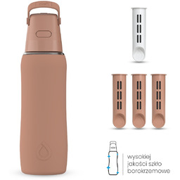 Szklana Butelka Filtrująca Dafi GLASS SiliconeFit 0,6 Mocha