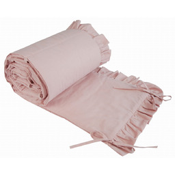 Ochraniacz do łóżeczka z falbanką BRUDNY RÓŻ
