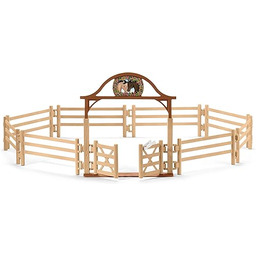 SCHLEICH 42434 Koń sprzęgła z bramą wejściową,