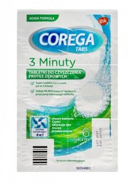 Corega Tabs Tabletki do czyszczenia protez 3-minuty blister