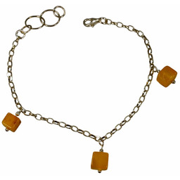 Bransoleta z mlecznym bursztynem