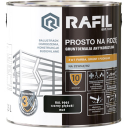 Gruntoemalia PROSTO Na Rdzę Mat RAL9005 2,5 l