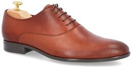 Eleganckie półbuty męskie - TAPI A-7174 BRĄZOWE