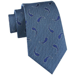 Jedwabny Krawat Męski - His Story - Niebieski,