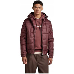 G-Star Raw Kurtka Męska Pikowana z Kapturem Bordowa