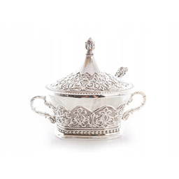 Cukiernica Posrebrzana Zdobiona Srebrna Metalowa