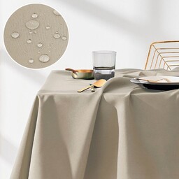 OBRUS PLAMOODPORNY AURA - BEŻOWY 140x260