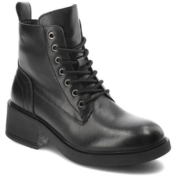 Cambell Czarne Botki Ocieplane Buty Damskie Na Obcasie