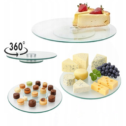Patera szklana obrotowa do ciast tortu talerz dekorator