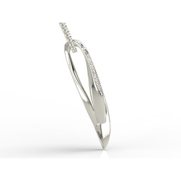 Wisiorek z białego złota z rubinem i diamentami