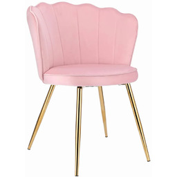Edinos Różowe krzesło muszelka w stylu glamour M6-K42