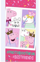 Ręcznik plażowy 70x140 Peppa fotobudka różowy bawełniany 320g/m2