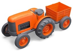 Pomarańczowy traktor na farmie, GTTRT01042-Green toys, zabawki