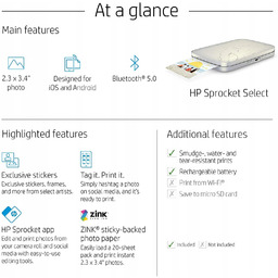 Hp mobilna drukarka do zdjęć Sprocket Portable