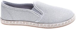 Blyszczące jasno srebrne tenisówki espadryle