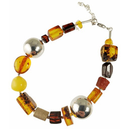 Bransoletka z bursztynu kolorowe kamienie