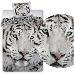Pościel Młodzieżowa Bawełniana Szara 366 Tygrys 140x200NP 2