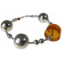 Bransoletka z koniakowym bursztynem