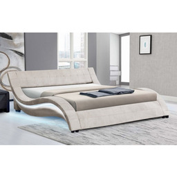 Łóżko tapicerowane 839 nowoczesne 140x200 Welur Beżowy OUTLET
