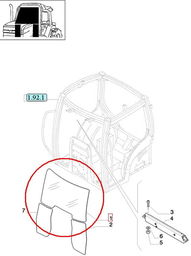 SZYBA PRZEDNIA NIEUCHYLNA NEW HOLLAND CASE STEYR 87304257