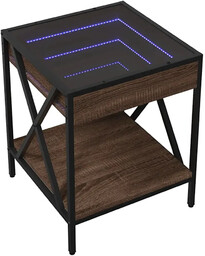 Edinos Stolik kawowy z LED brązowy dąb W7-C69