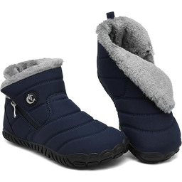 CELANDA Buty Zimowe Męskie Śniegowce Antypoślizgowe Ciepłe Granatowe