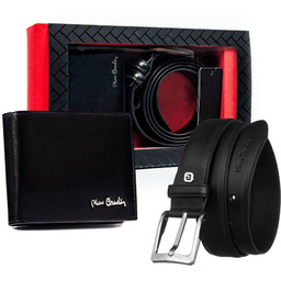 Zestaw skórzany portfel i pasek od Pierre Cardin