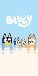 Ręcznik plażowy 70x140 Bluey pieski niebieski bawełniany August