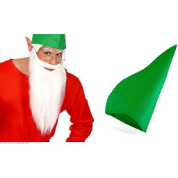 Zestaw Krasnoludka Skrzata Czapka Zielona plus Broda Biała