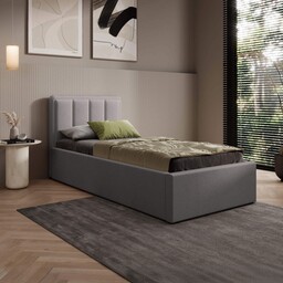 Łóżko tapicerowane z pojemnikiem SFG0143P 90x200 Welur Szary