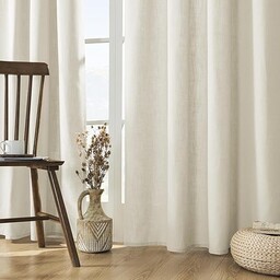 Joydeco Lniane firanki, 270 cm, długie zasłony