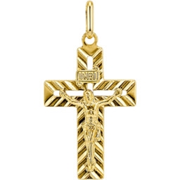 Krzyżyk Złoty z Jezusem Zawieszka Religijna Diamentowana pr