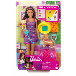 Barbie adopcja piesków lalka zestaw