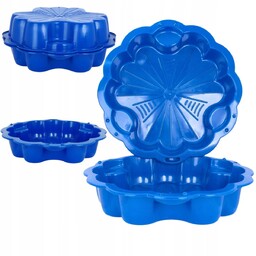 Piaskownica Lub Basen Plastikowa XXL Niebieska2w1 Muszelka Zamykana