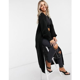 FEMME LUXE SWETER KARDIGAN DŁUGI CZARNY XS 1XBA